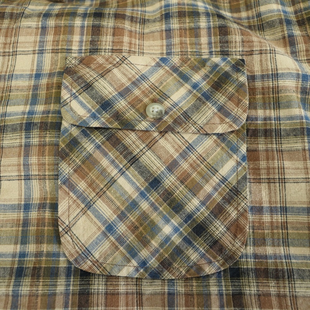 Pendleton Hiker‎ Shirt Men's XL Tan/Brown Plaid Long Sleeve Woven Cotton Outdoor - Picture 5 of 12